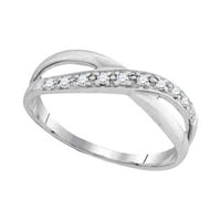 Veličina - 10k bijeli zlatni okrugli dijamantni prsten