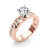 1.50ctw Lab-Grown Diamond 14K ružični zlatni kanal Postavite zaručnički prsten