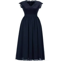 Colisha Dame Long Maxi haljina V izrez Party Haljine Solid Color večernje haljine Casual Prom bez rukava tamno plava 2xl