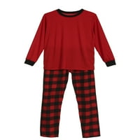 Leuncero mammy tata dječji mekan božićni podudaranje Obiteljske pidžame Postavite ravno nogu elastični struk pj setovi casual plairane noćne odjeće crveni tata s