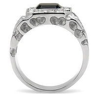 Luxe nakit dizajnira muški prsten od nehrđajućeg čelika s najvišim klasičnim kristalima Montana - veličine (pakovanje