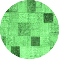 Ahgly Company u zatvorenom okruglim patchwork-om smaragdno zeleni prijelazne prostirke, 7 'runda