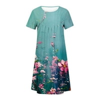 Ljeto Maxi haljina Ženska ljetna boemska režica kratkih rukava haljina na plaži Duljina koljena Dress