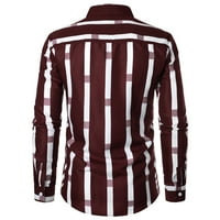 Košulje s dugim rukavima za muškarce Ugodna košulja Business Collar bluza i majica Snižena, Burgundija