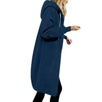 Dyegold sivo zip up duksele teen djevojke žene dugi zimski kaputi crni dukseli zatvarač pamuk dugih rukava dugi zimski kaput prodaja