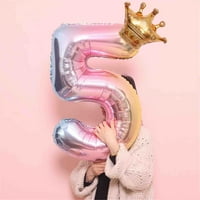 YCOLEW aluminijumski film Digitalni krunski folija Broj balona gradijent boja Digitalni balon Birthday