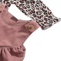 Toddler djevojka jesen zimske odjeće dugi rukav rumper leopard kombinezon za koluptir suknja