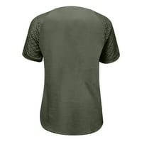 Ženske bluze Žene Ležerne prilike V-izrez Labavi otisnuta s kratkim rukavima Blouse s majicom Green