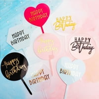 Tureclos DIY TONAO TONA Cupcake Topper Samostalan rođendanska ploča za zastave Oko kolača Kartica Dekor za pečenje Clear Lines Vjenčanje