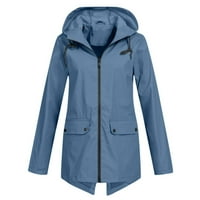 NJSHNMN ženska jakna za prozračnu jaknu vodootporna kapuljača s kapuljačom Vjetrootporna Top Plus veličina, xxl, plava