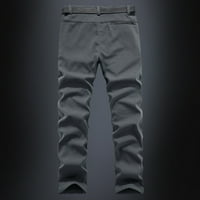 Teretne radne hlače muškarci Čvrsti povremeni modni gumb-Zip Multi-džepni ravni teretni pantalone na klirensu