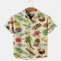 Havajske majice na plaži za muškarce Casual modne vrhove kratkih rukava Beauty Print Muške košulje Button