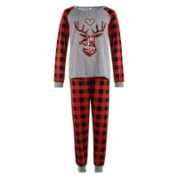 Božićne pidžame setovi za djecu za odrasle za odrasle Dva Set Elk Pulover Top Hlače Outfit Spavaće Otac